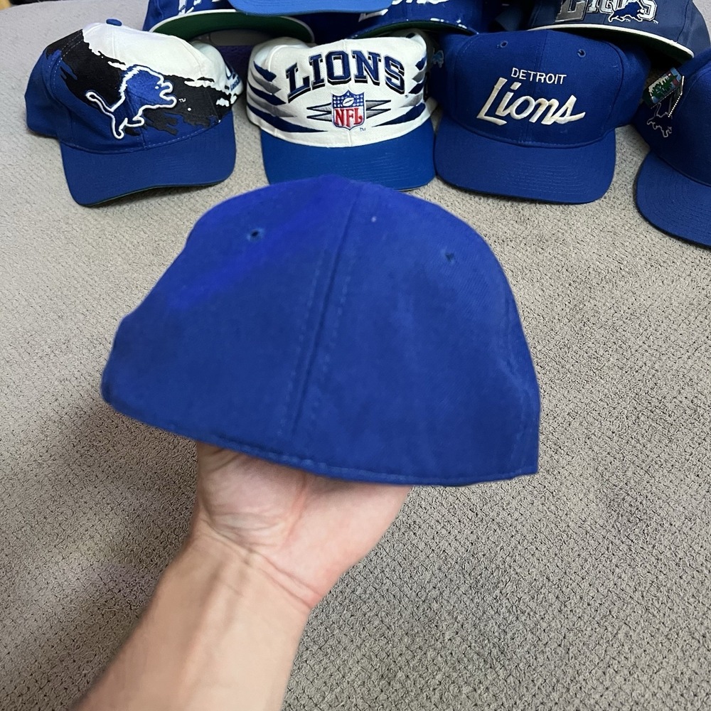 Vintage 1990s Detroit Lions sports specialties script fitted hat 6 7/8 - Picture 4 of 6